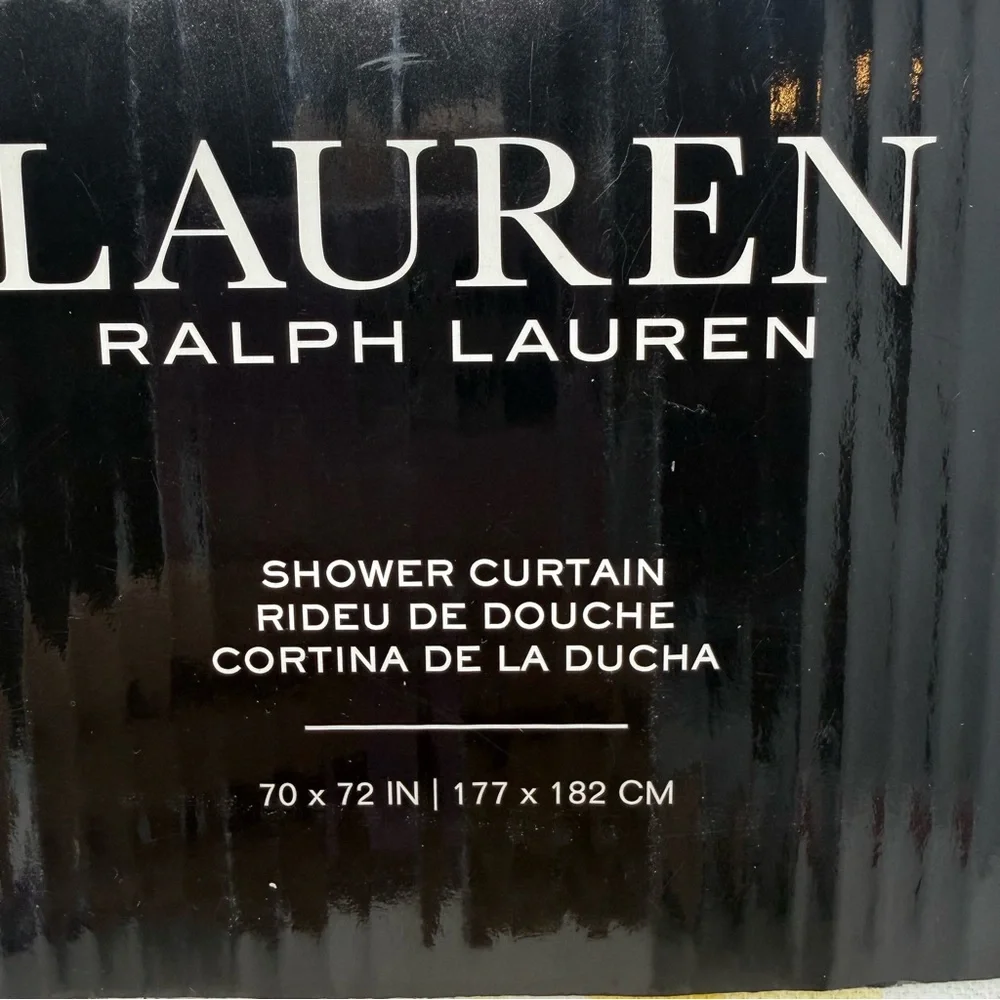 Lauren Ralph Lauren Floral Shower Curtain Yellow Gray White NWT
